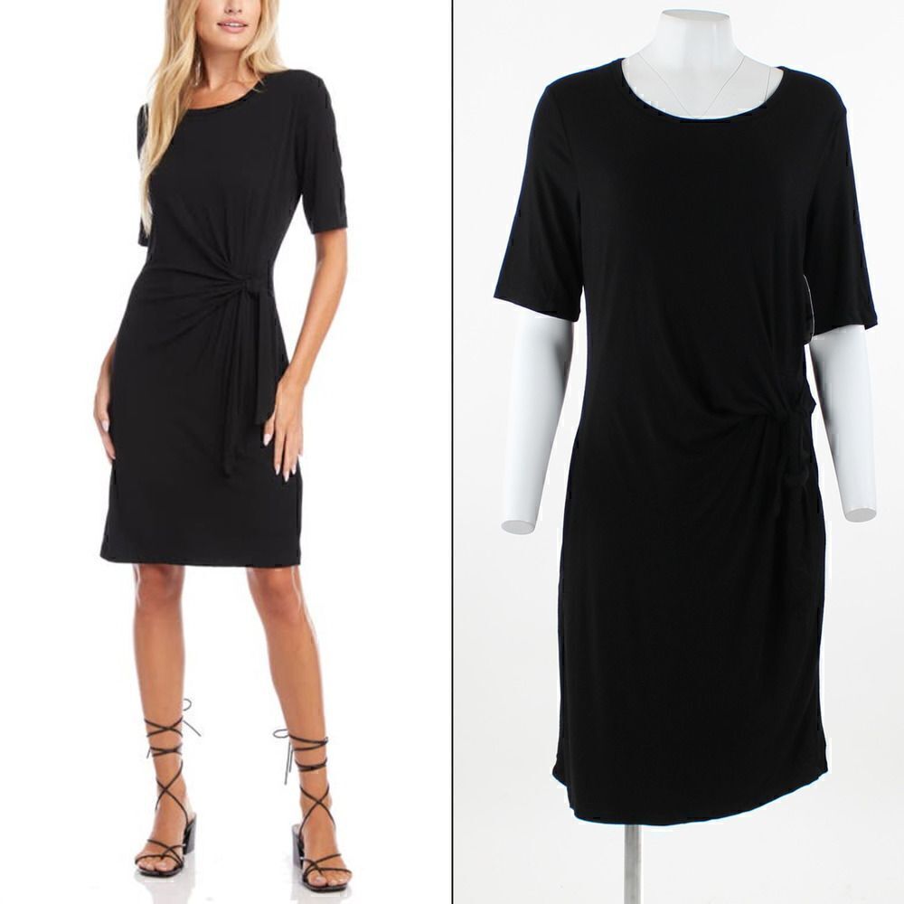 Karen Kane Tie Front Dress in Black